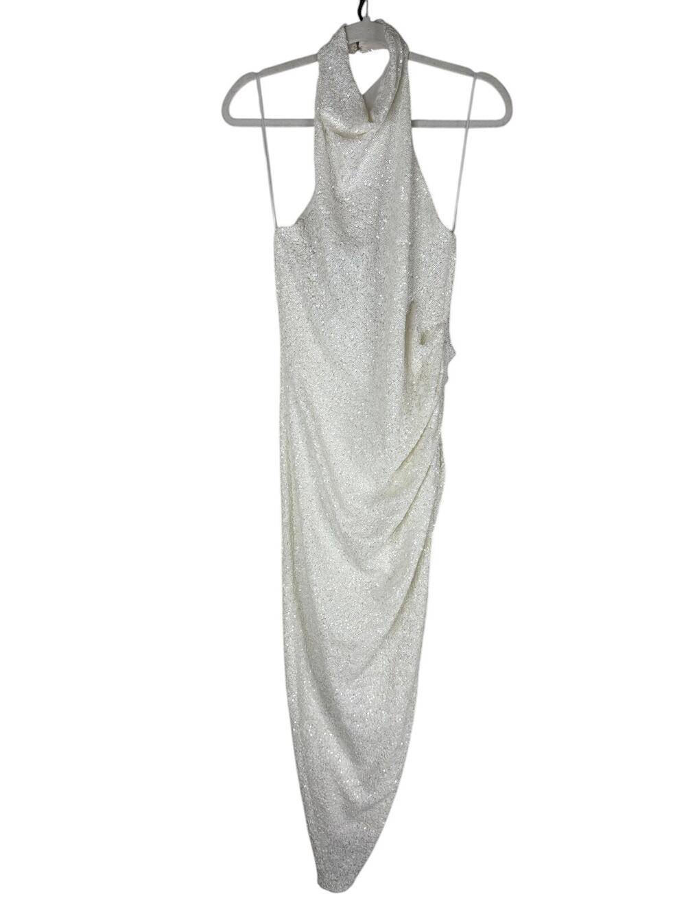 Amanda Uprichard Samba Gown Sequin Halter Bridal Party Formal Wedding Prom NYE S